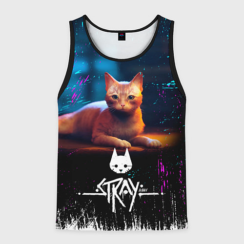 Мужская майка без рукавов Stray Cat: Бродячий Кот / 3D-Черный – фото 1