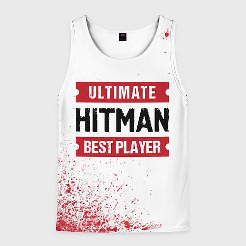 Мужская майка без рукавов Hitman: красные таблички Best Player и Ultimate / 3D-Белый – фото 1