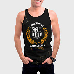 Майка-безрукавка мужская Barcelona - legendary football club на темном фоне, цвет: 3D-черный — фото 2