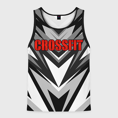 Мужская майка без рукавов КРОССФИТ - СЕРАЯ АБСТРАКЦИЯ / 3D-Черный – фото 1