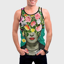 Майка-безрукавка мужская Фрида Кало - Арт Портрет, цвет: 3D-черный — фото 2