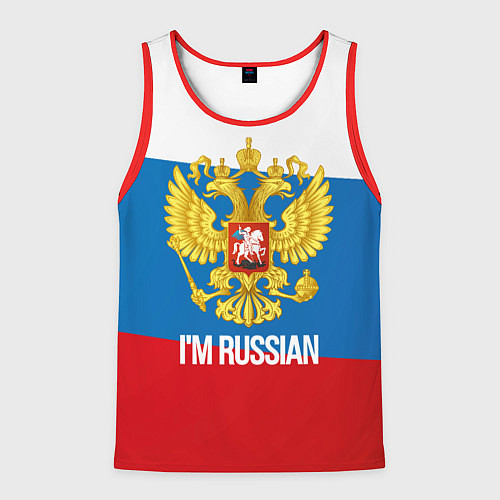 Мужская майка без рукавов Im Russian / 3D-Красный – фото 1