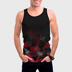 Майка-безрукавка мужская Черно-красный геометрический, цвет: 3D-черный — фото 2