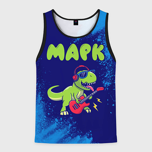 Мужская майка без рукавов Марк рокозавр / 3D-Черный – фото 1