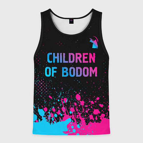 Мужская майка без рукавов Children of Bodom - neon gradient: символ сверху / 3D-Черный – фото 1
