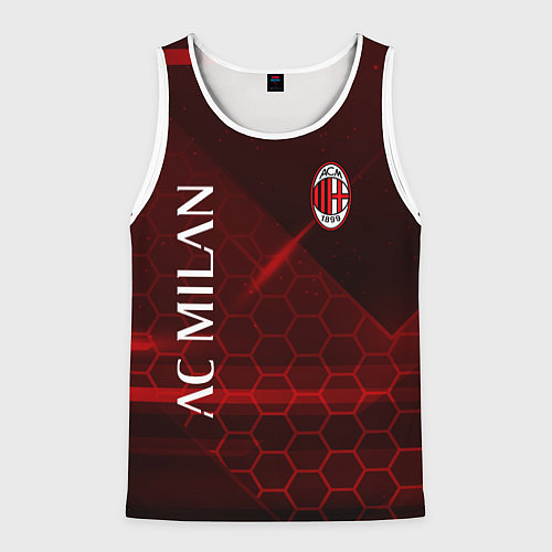 Мужская майка без рукавов Ac milan Соты / 3D-Белый – фото 1