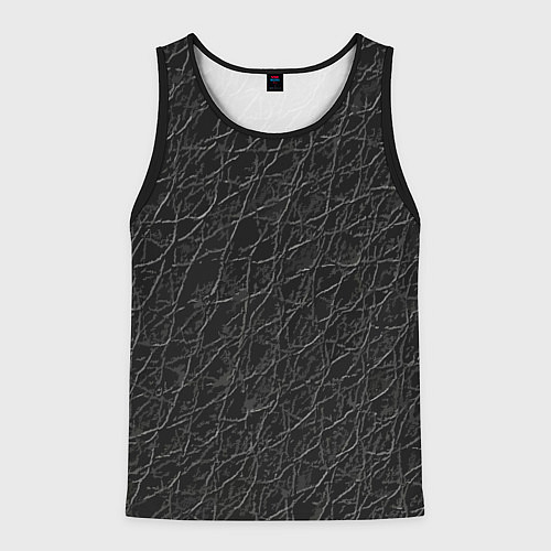 Мужская майка без рукавов Имитация кожи - паттерн / 3D-Черный – фото 1