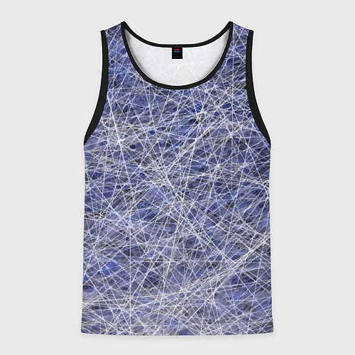 Мужская майка без рукавов Паттерн из хаотичных линий - экспрессия / 3D-Черный – фото 1