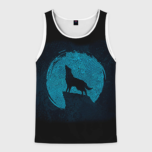 Мужская майка без рукавов Силуэт волка / 3D-Белый – фото 1