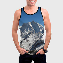 Майка-безрукавка мужская Канченджанга, Гималаи, 8 586 м, цвет: 3D-черный — фото 2