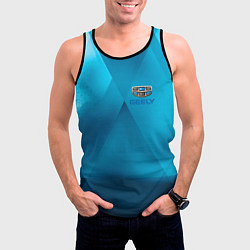 Майка-безрукавка мужская Geely - абстракция, цвет: 3D-черный — фото 2
