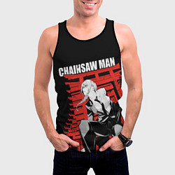 Майка-безрукавка мужская Chainsaw - Макима, цвет: 3D-черный — фото 2