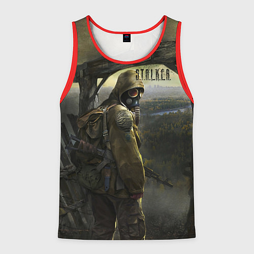 Мужская майка без рукавов STALKER Тень Чернобыля Постер / 3D-Красный – фото 1