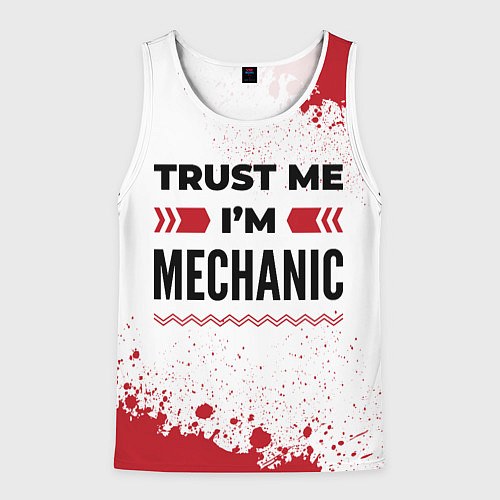 Мужская майка без рукавов Trust me Im mechanic white / 3D-Белый – фото 1