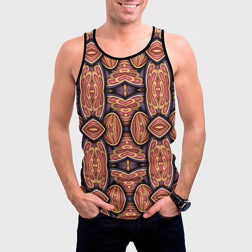 Мужская майка без рукавов Объемная абстракция / 3D-Черный – фото 3