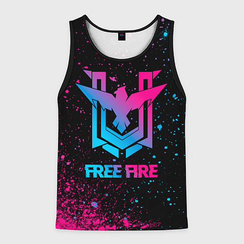 Мужская майка без рукавов Free Fire - neon gradient / 3D-Черный – фото 1