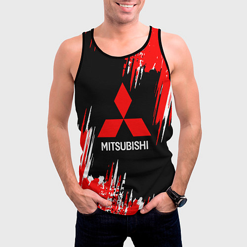 Мужская майка без рукавов Mitsubishi - краска / 3D-Черный – фото 3