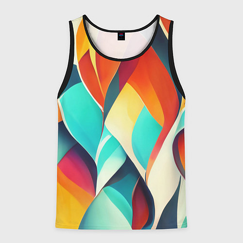 Мужская майка без рукавов Красивые многоцветные узоры / 3D-Черный – фото 1