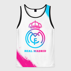 Мужская майка без рукавов Real Madrid neon gradient style