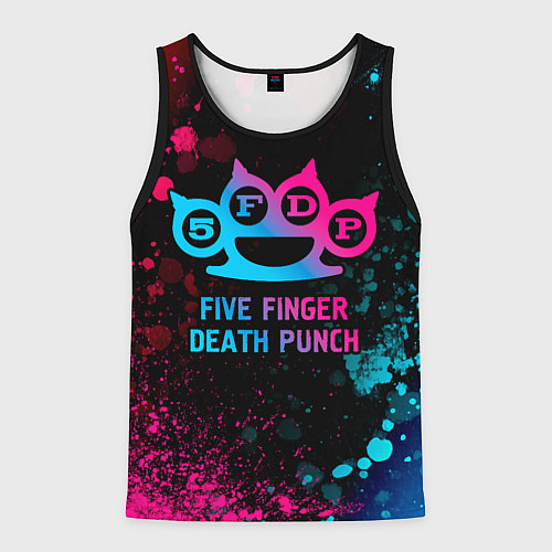 Мужская майка без рукавов Five Finger Death Punch - neon gradient / 3D-Черный – фото 1