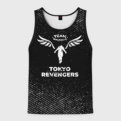 Мужская майка без рукавов Tokyo Revengers с потертостями на темном фоне