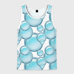 Майка-безрукавка мужская Стеклянные голубые шарики марблс, цвет: 3D-белый