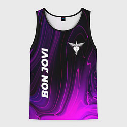 Майка-безрукавка мужская Bon Jovi violet plasma, цвет: 3D-черный
