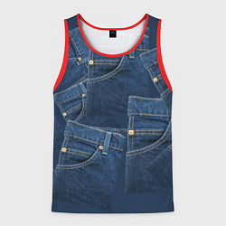 Майка-безрукавка мужская Джинсовка jeans, цвет: 3D-красный