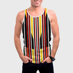 Майка-безрукавка мужская Геометрические цветные фигуры полосы geometry, цвет: 3D-белый — фото 2