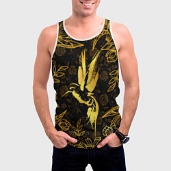 Майка-безрукавка мужская Золотая колибри, цвет: 3D-белый — фото 2