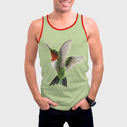 Майка-безрукавка мужская Одинокая колибри, цвет: 3D-красный — фото 2