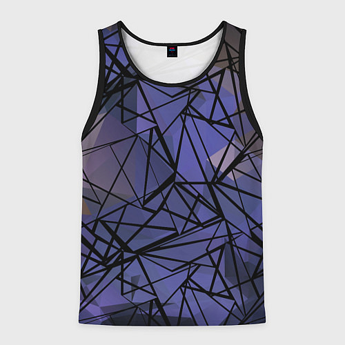 Мужская майка без рукавов Blue with black stripes pattern / 3D-Черный – фото 1