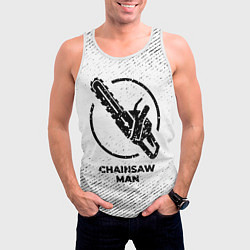 Майка-безрукавка мужская Chainsaw Man с потертостями на светлом фоне, цвет: 3D-белый — фото 2