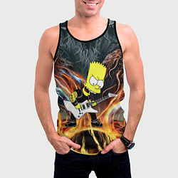 Майка-безрукавка мужская Барт Симпсон - соло на гитаре, цвет: 3D-черный — фото 2