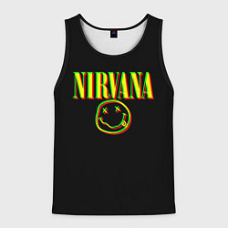 Мужская майка без рукавов Nirvana logo glitch