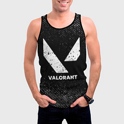 Майка-безрукавка мужская Valorant с потертостями на темном фоне, цвет: 3D-черный — фото 2