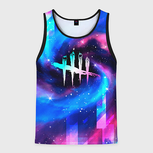 Мужская майка без рукавов Dead by Daylight неоновый космос / 3D-Черный – фото 1