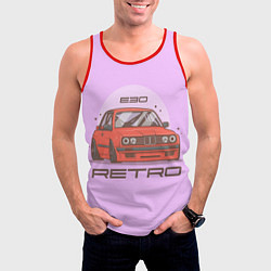 Майка-безрукавка мужская BMW e30 - retro, цвет: 3D-красный — фото 2