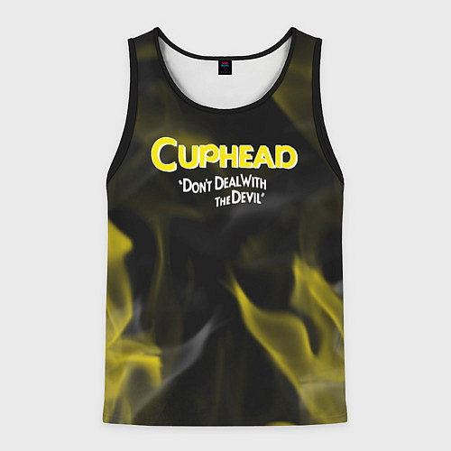 Мужская майка без рукавов Cuphead жёлтый огонь / 3D-Черный – фото 1