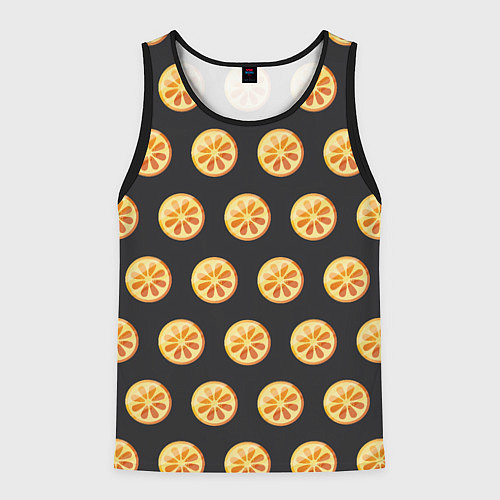 Мужская майка без рукавов Апельсин Паттерн - Черная версия / 3D-Черный – фото 1