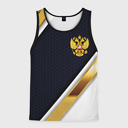 Мужская майка без рукавов Gold and white Russia