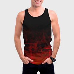 Майка-безрукавка мужская Черный однотонный и гранжевый красный, цвет: 3D-черный — фото 2