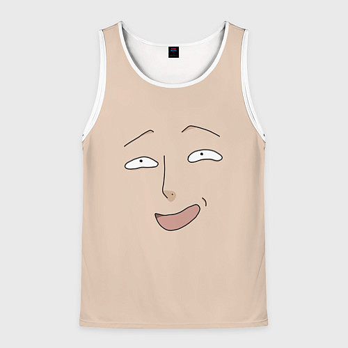 Мужская майка без рукавов One Punch man Saitama face / 3D-Белый – фото 1