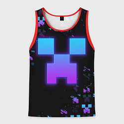 Майка-безрукавка мужская Minecraft градиент, цвет: 3D-красный
