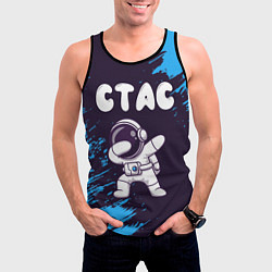 Майка-безрукавка мужская Стас космонавт даб, цвет: 3D-черный — фото 2