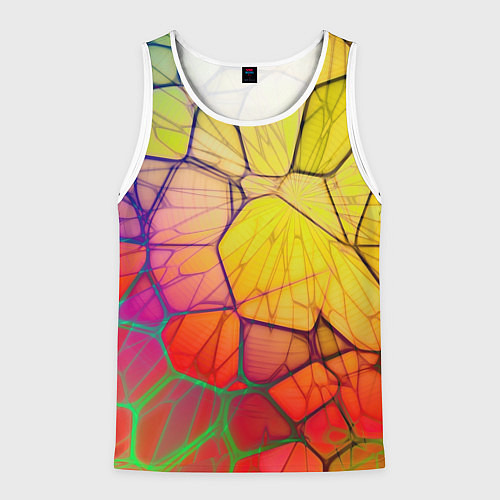 Мужская майка без рукавов Абстрактные цветные фигуры / 3D-Белый – фото 1