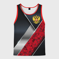 Майка-безрукавка мужская Red & black Russia, цвет: 3D-красный