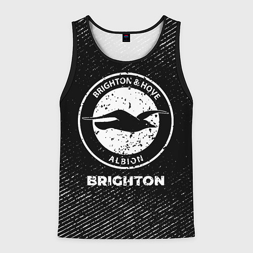 Мужская майка без рукавов Brighton с потертостями на темном фоне / 3D-Черный – фото 1