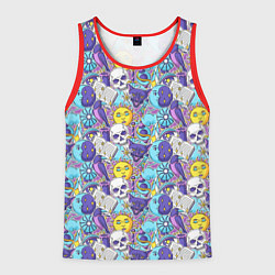 Майка-безрукавка мужская Череп и солнце, цвет: 3D-красный