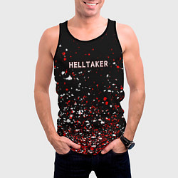 Майка-безрукавка мужская Helltaker краска, цвет: 3D-черный — фото 2